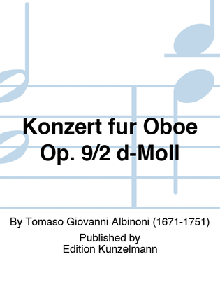 Book cover for Concerto for oboe Op. 9/2 in D minor