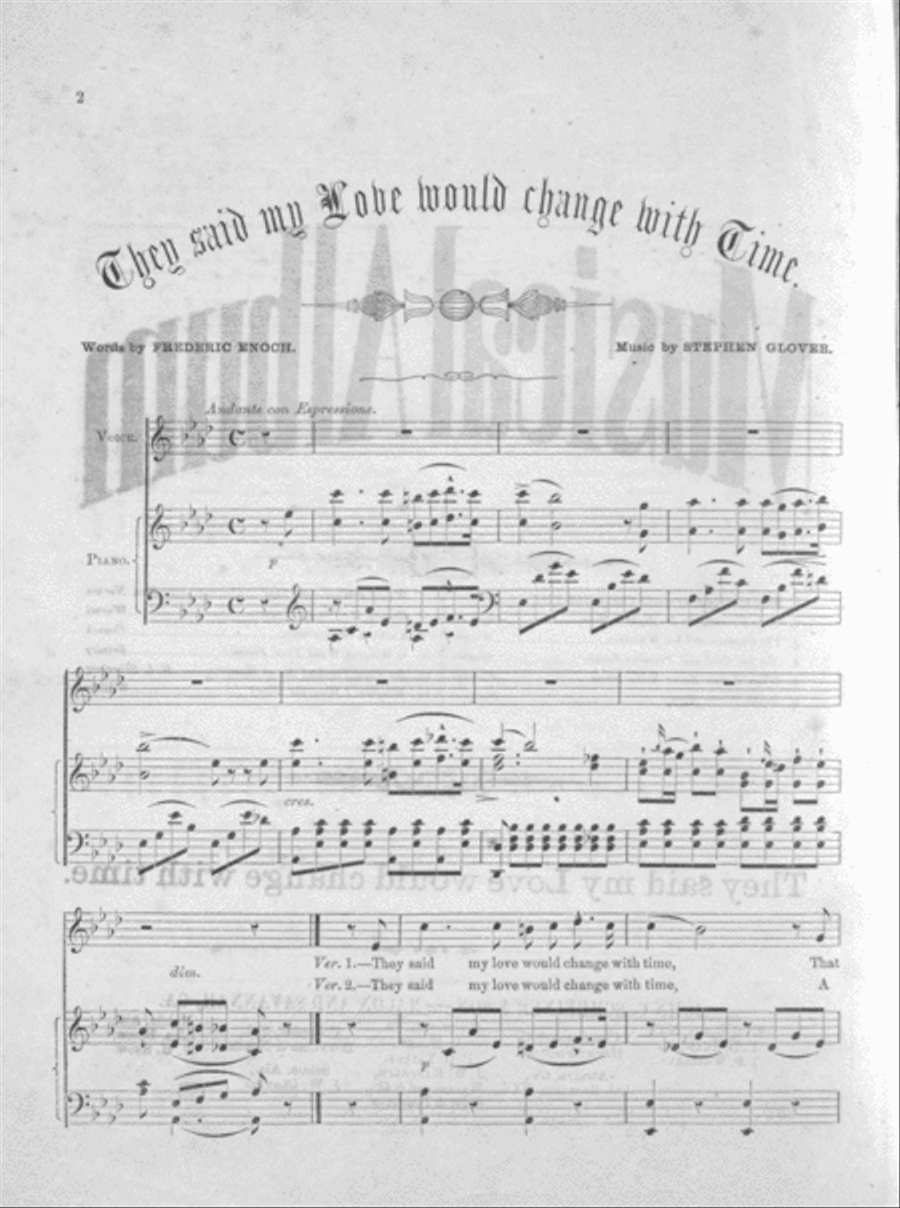 Musical Album. They Said My Love Would Change With Time Voice scores gallery preview page 2