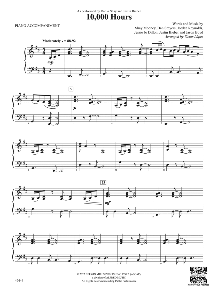10,000 Hours: Piano Accompaniment Orchestra scores gallery preview page 1