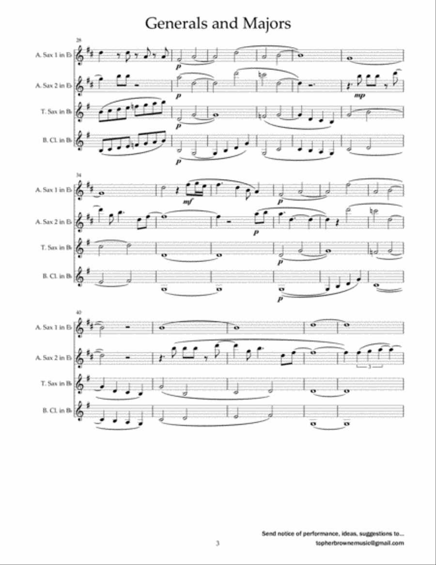 Generals And Majors Woodwind Quartet scores gallery preview page 4