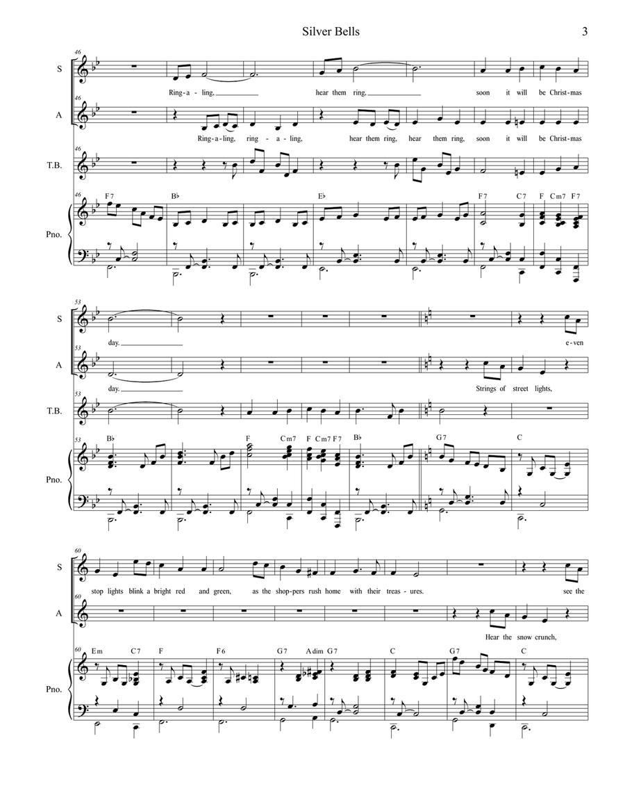 Silver Bells Silver Bells Alto Voice scores gallery preview page 3