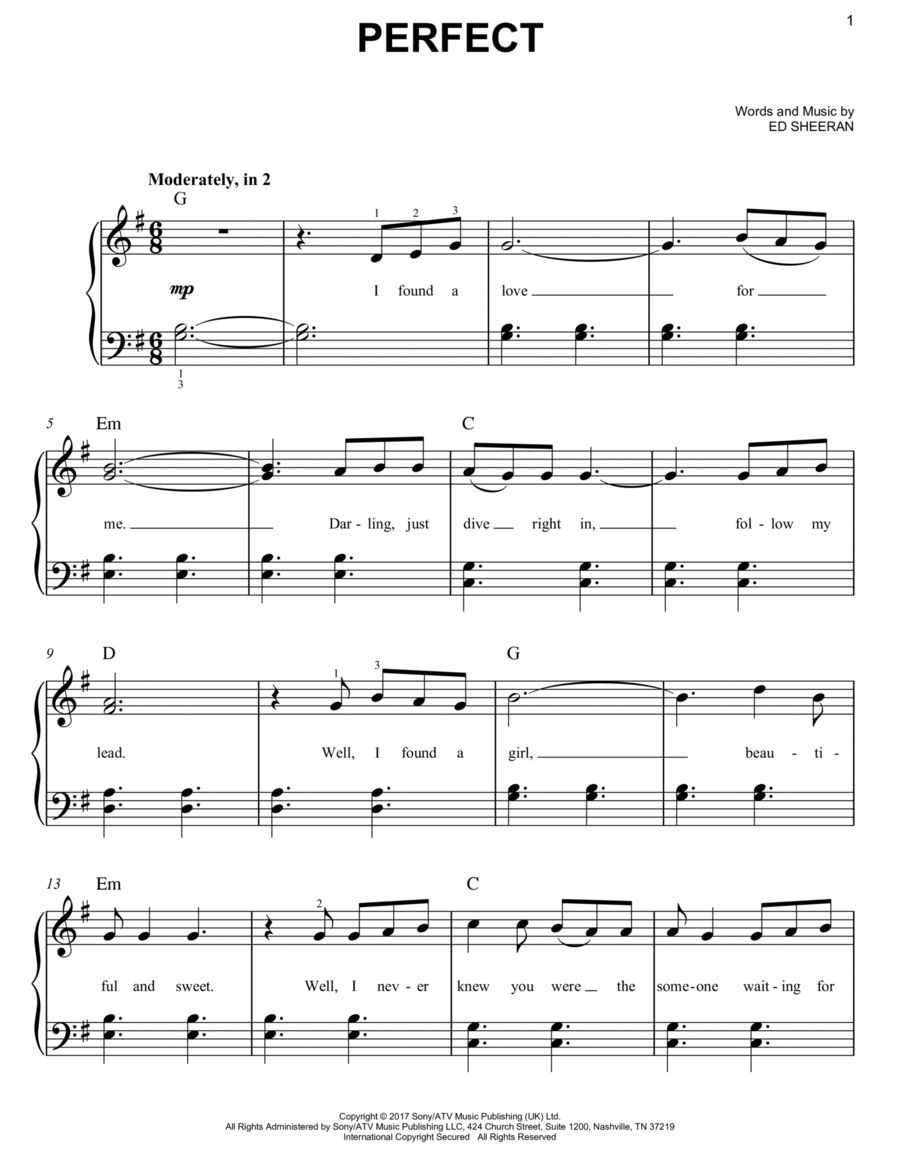 Perfect Easy Piano scores gallery preview page 1