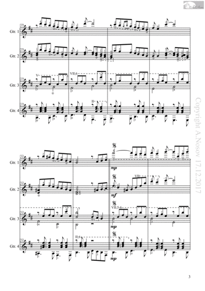 Toccata_G.Rolland (Sheet music for 4 guitars) image number null