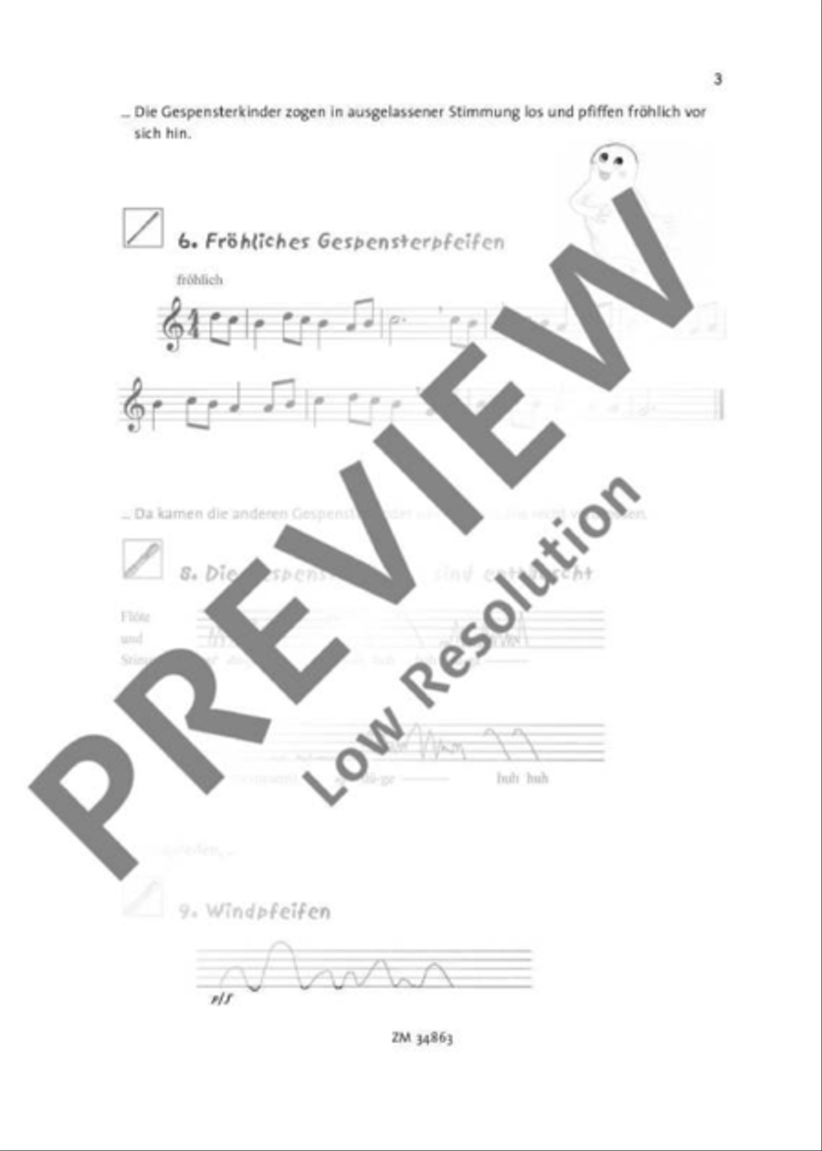 Das kleine Gespenst Huschwusch Recorder scores gallery preview page 4