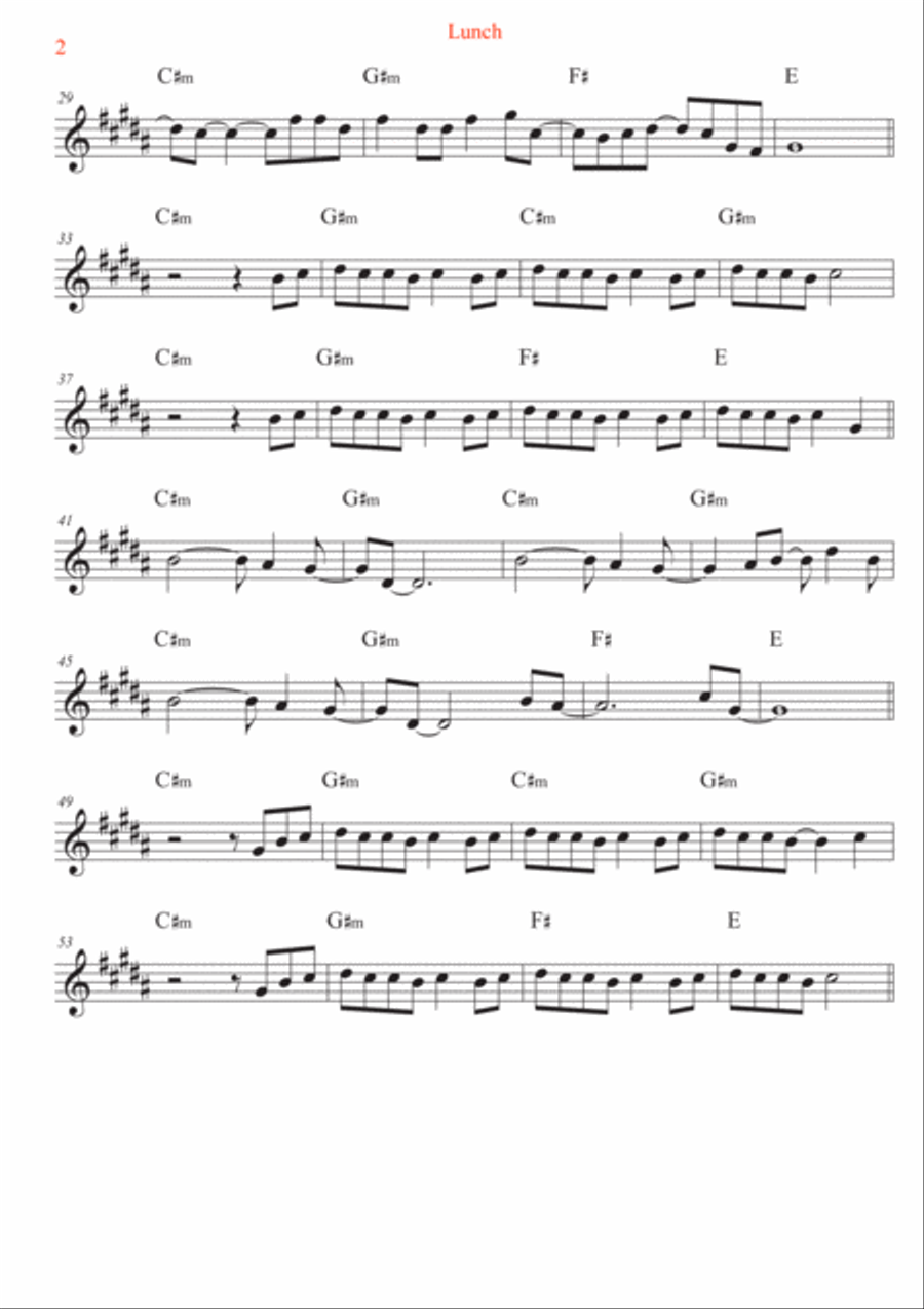 Lunch Lunch Alto Saxophone scores gallery preview page 2
