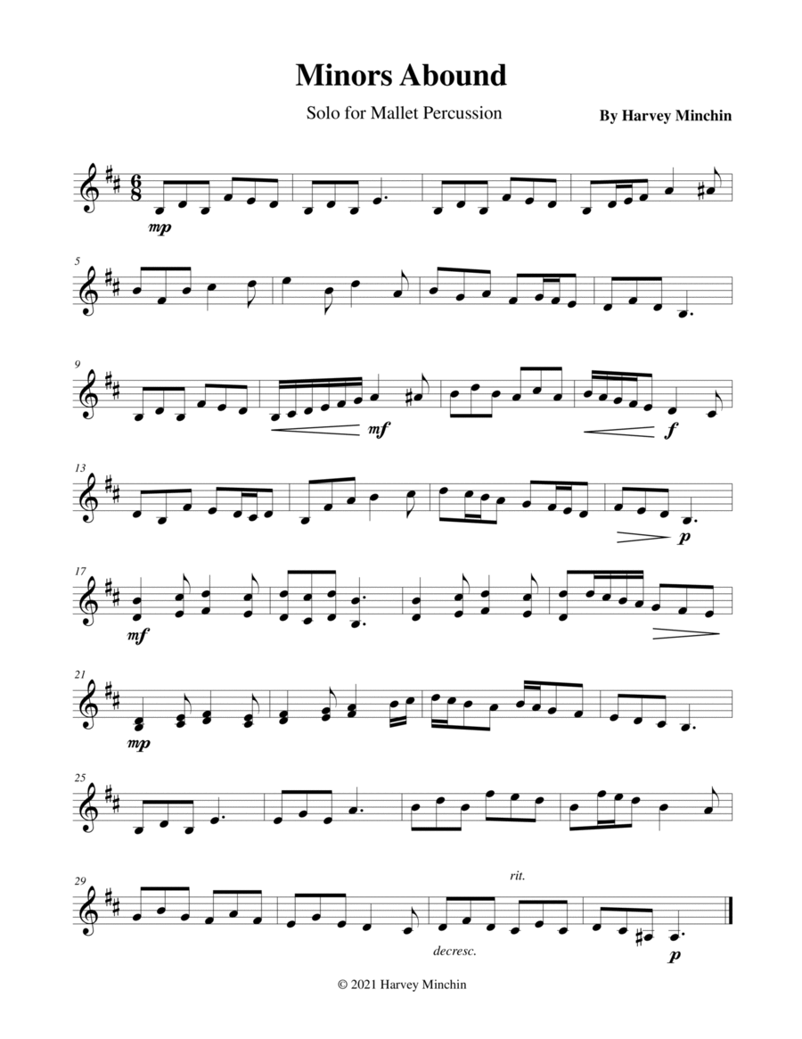 Minors Abound for Solo Mallet Percussion image number null