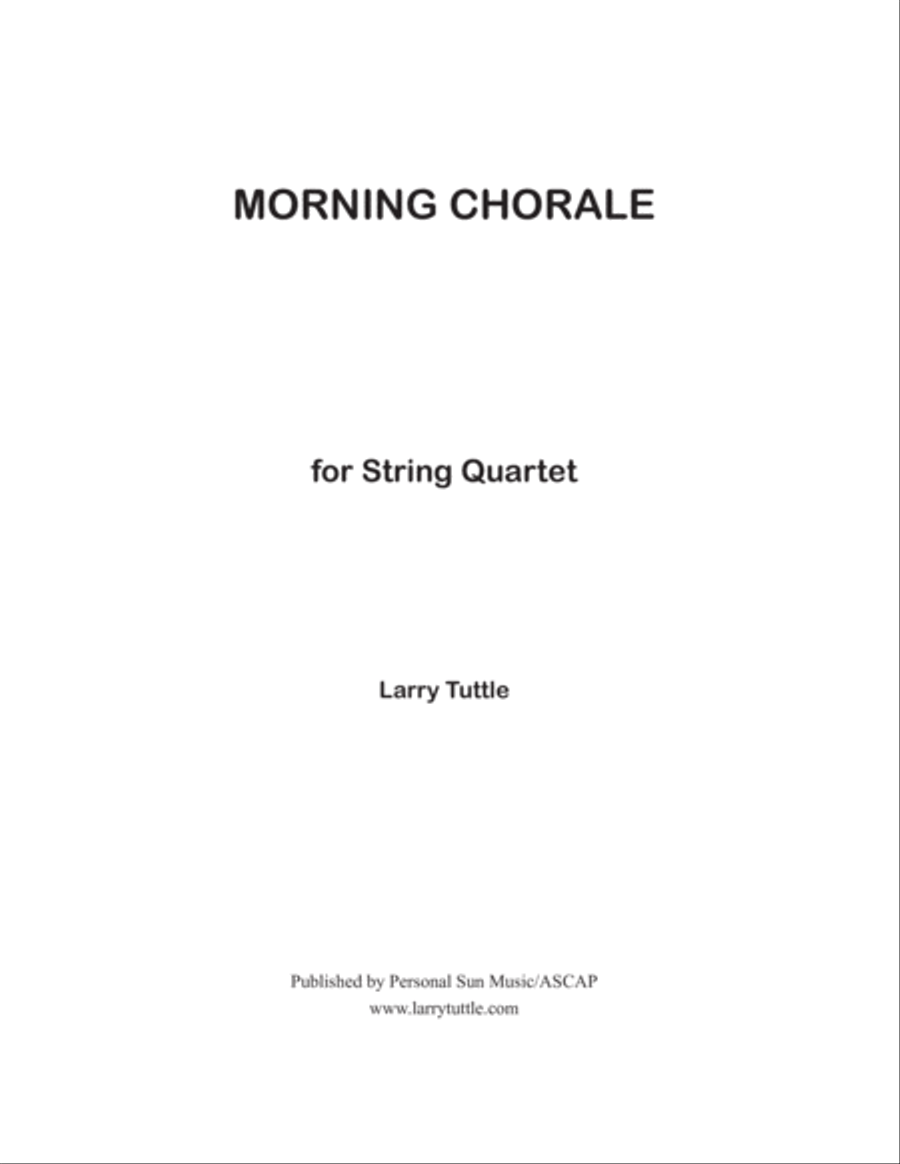 Morning Chorale Morning Chorale String Quartet scores gallery preview page 1