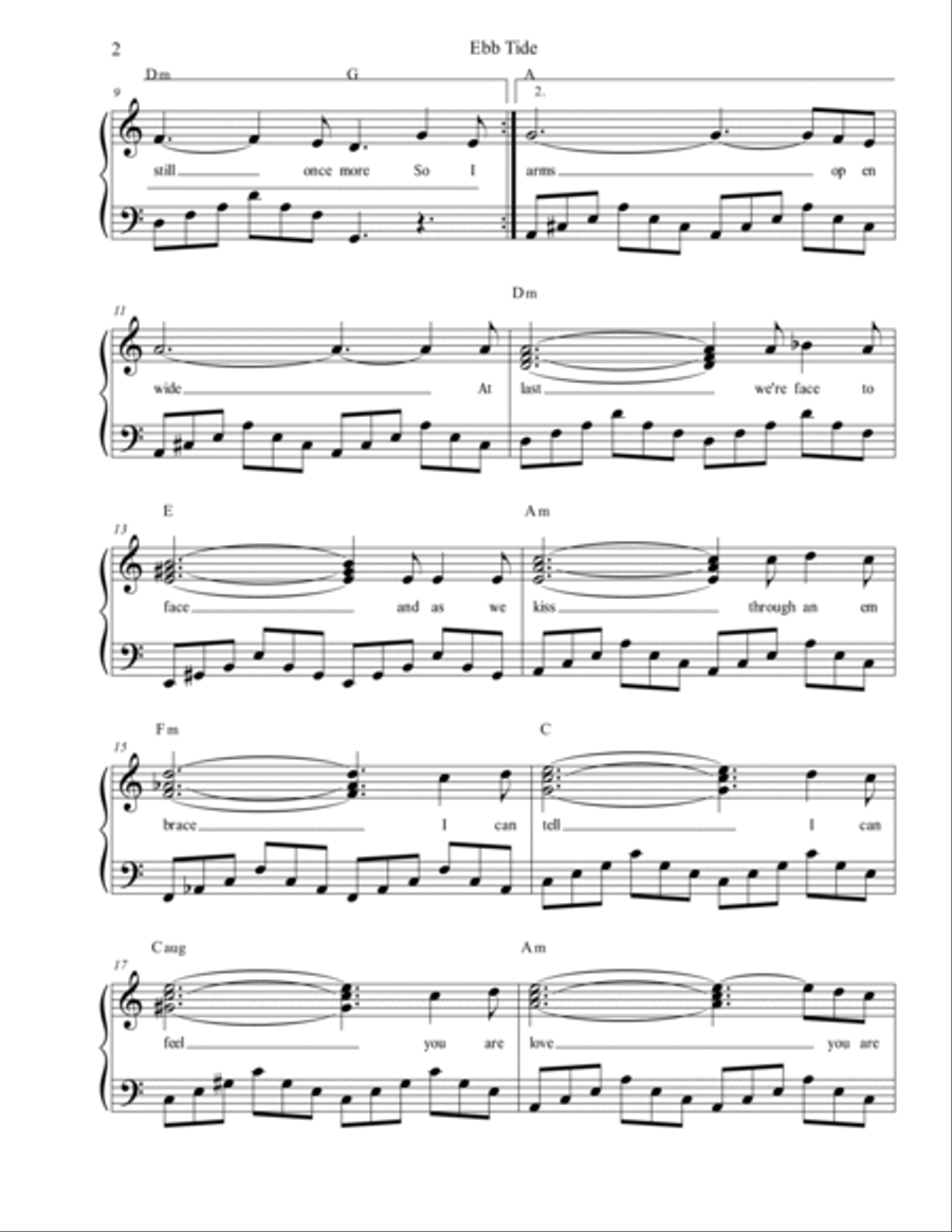 Ebb Tide Ebb Tide Piano, Vocal, Guitar scores gallery preview page 2