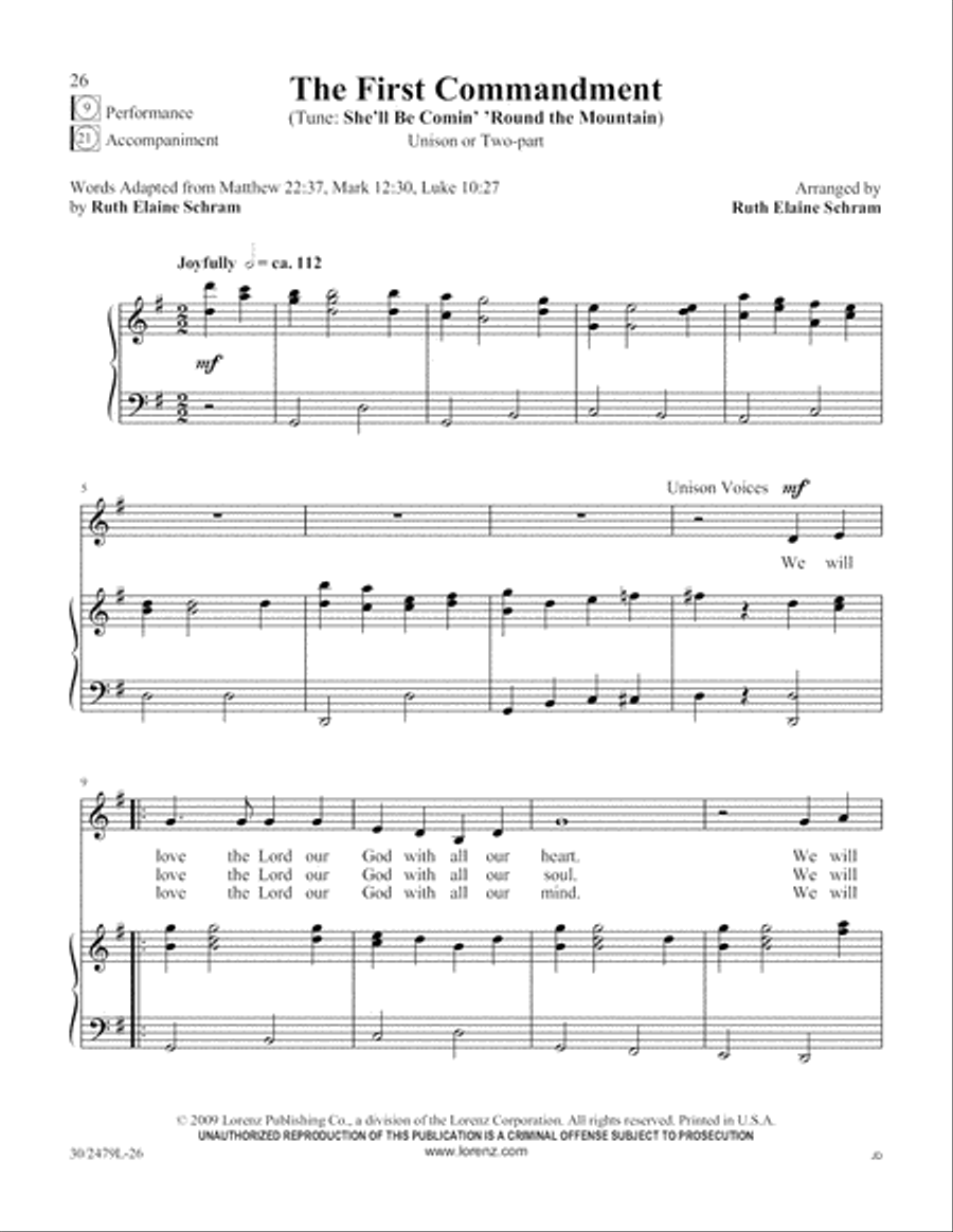 Scripture Songs Unison Choir scores gallery preview page 27