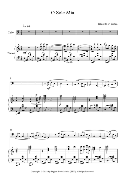O Sole Mio - Eduardo Di Capua (Cello + Piano) image number null