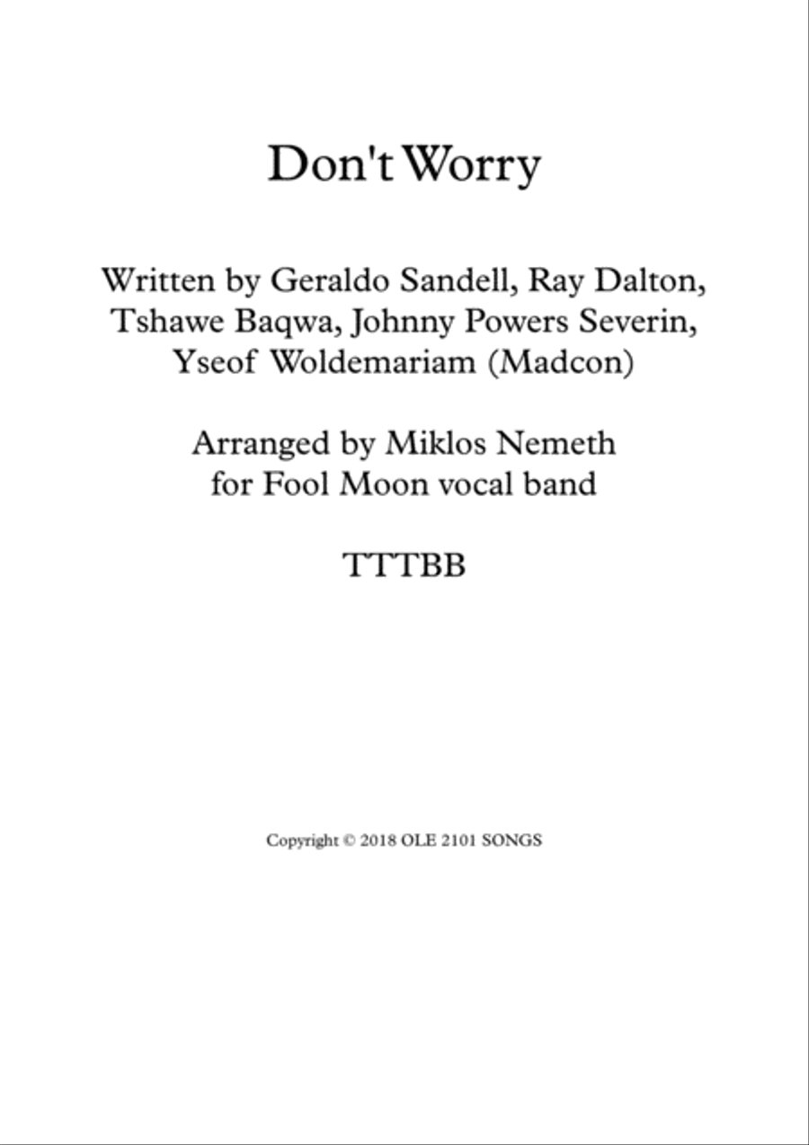 Don't Worry TTBB scores gallery preview page 1