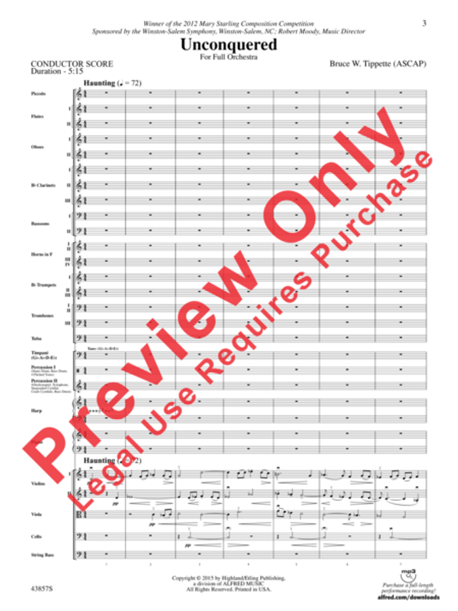 Unconquered Unconquered Full Orchestra scores gallery preview page 4