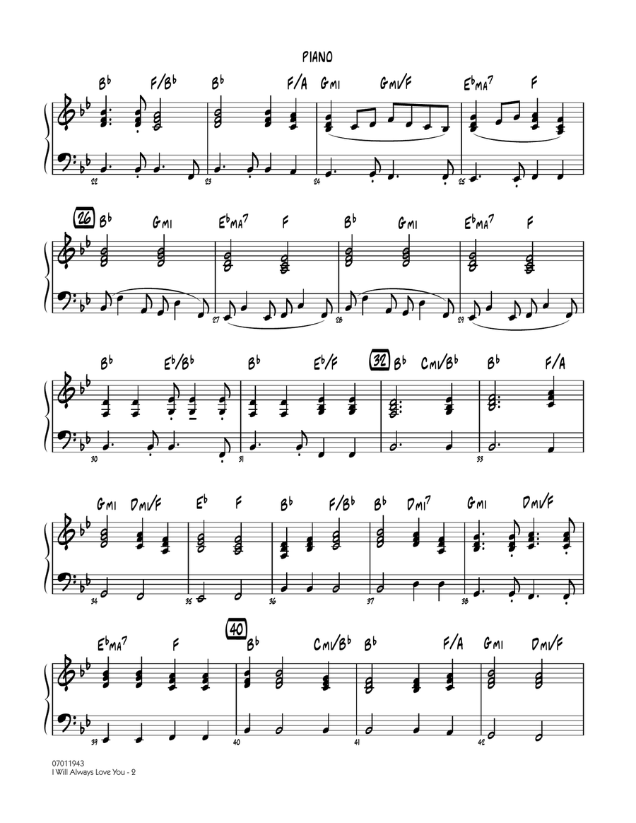 I Will Always Love You - Piano Jazz Ensemble scores gallery preview page 2