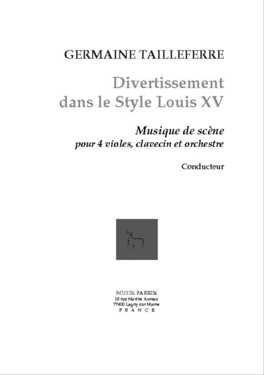 Divertissement dans le Style Louis XV Bass Clarinet scores gallery preview page 1