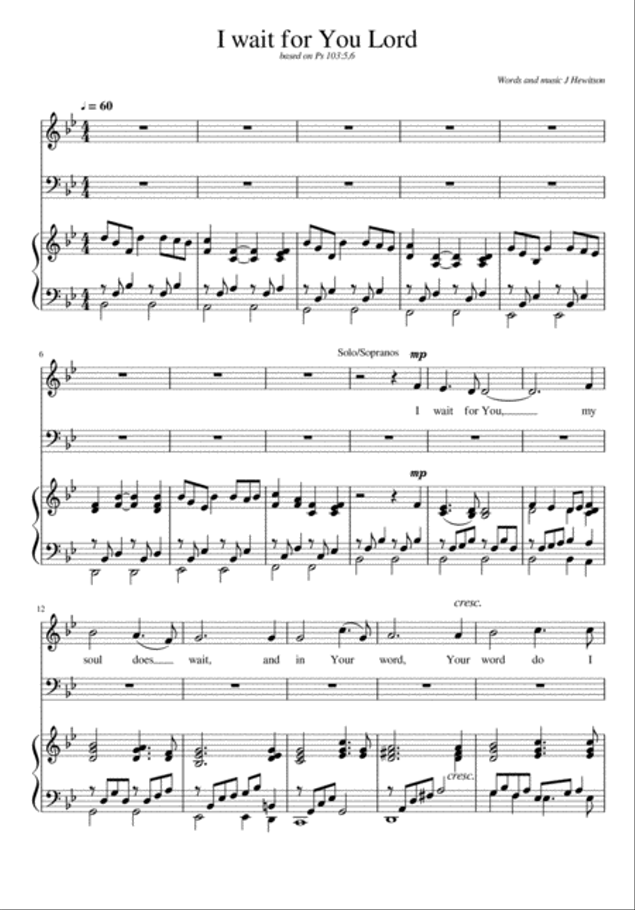 I wait for you Lord Unison Choir scores gallery preview page 1
