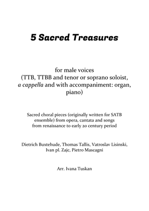 Book cover for 5 Sacred Treasures for male voices