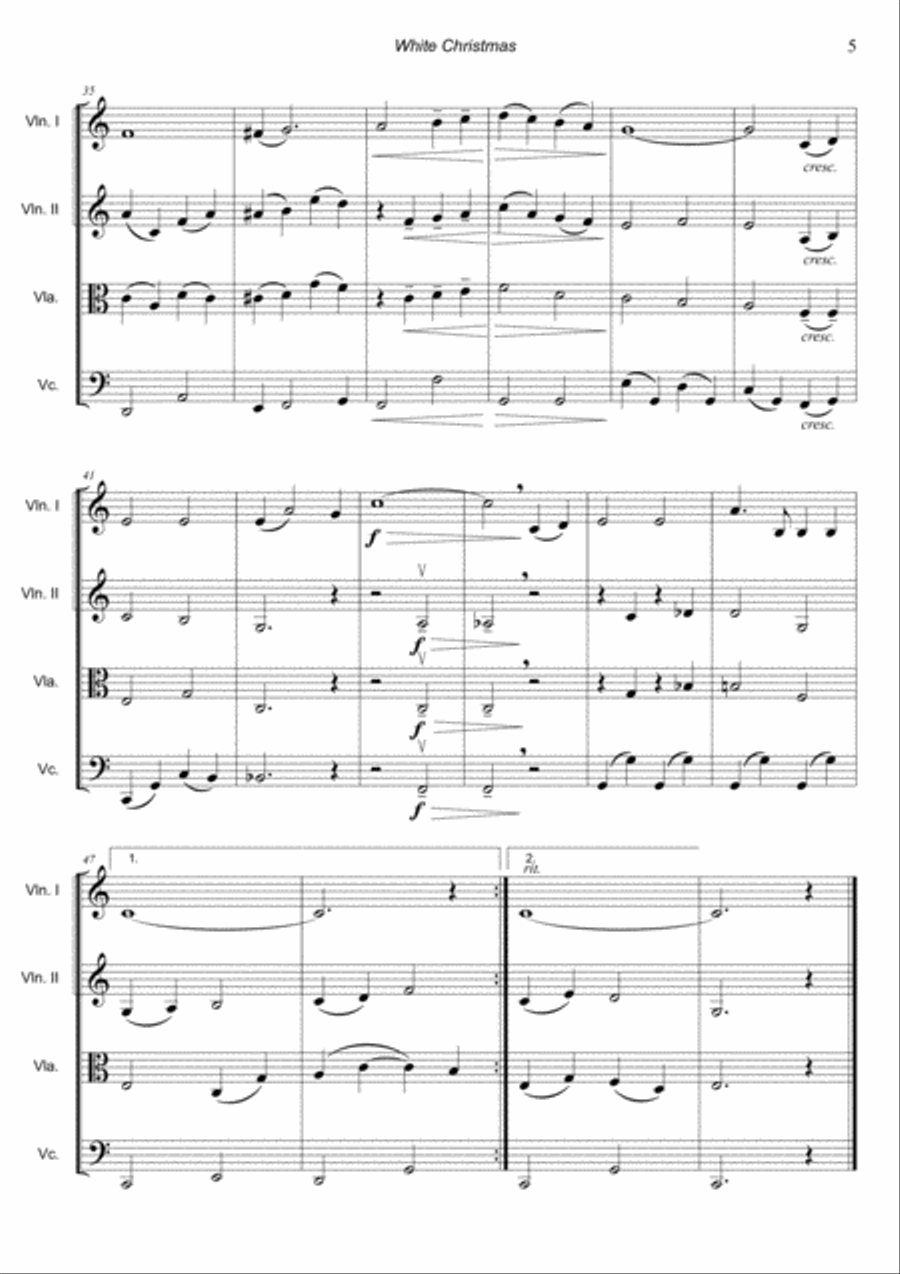 White Christmas String Quartet scores gallery preview page 5