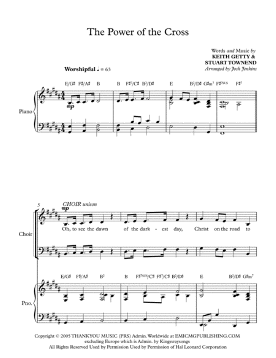 The Power Of The Cross (Oh To See The Dawn) Small Ensemble scores gallery preview page 1