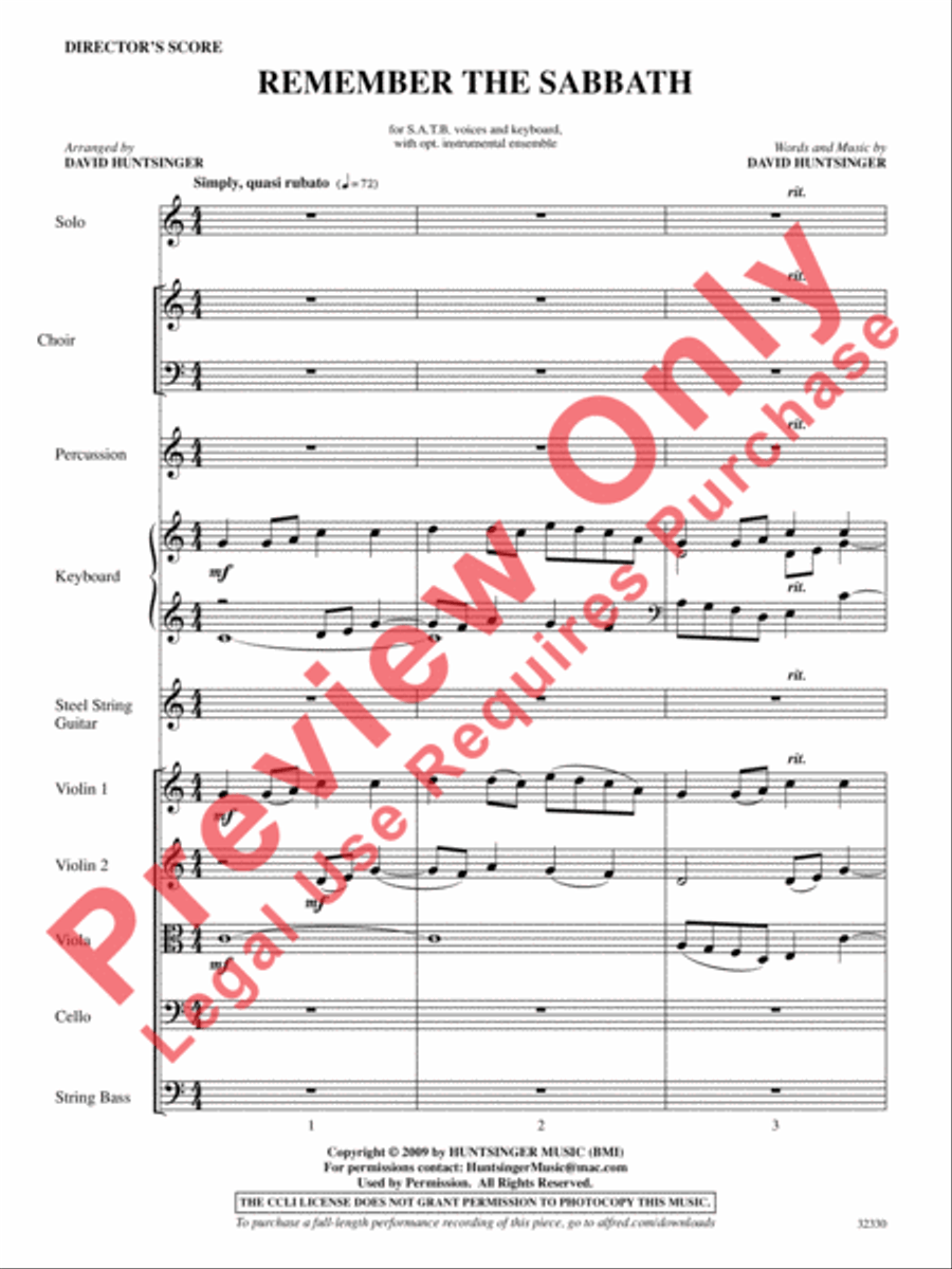 Remember the Sabbath Choir scores gallery preview page 2