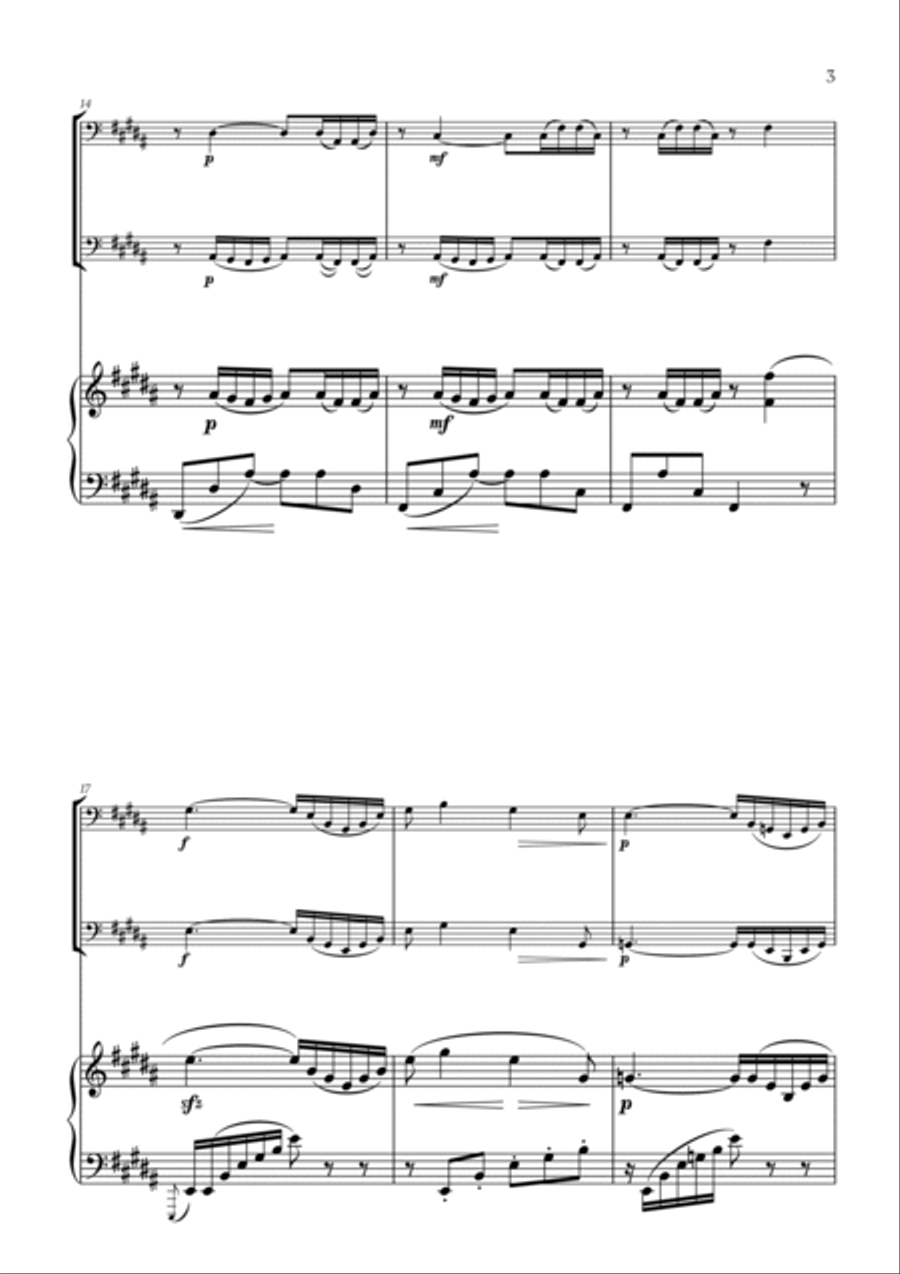 Léo Délibes - Flower Duet (for Cello Duet and Piano) String Duet scores gallery preview page 3