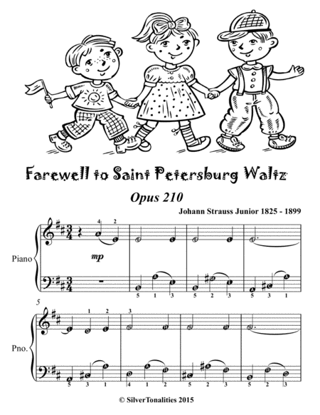 Farewell to Saint Petersburg Waltz Opus 210 Easiest Piano Sheet Music 2nd Edition
