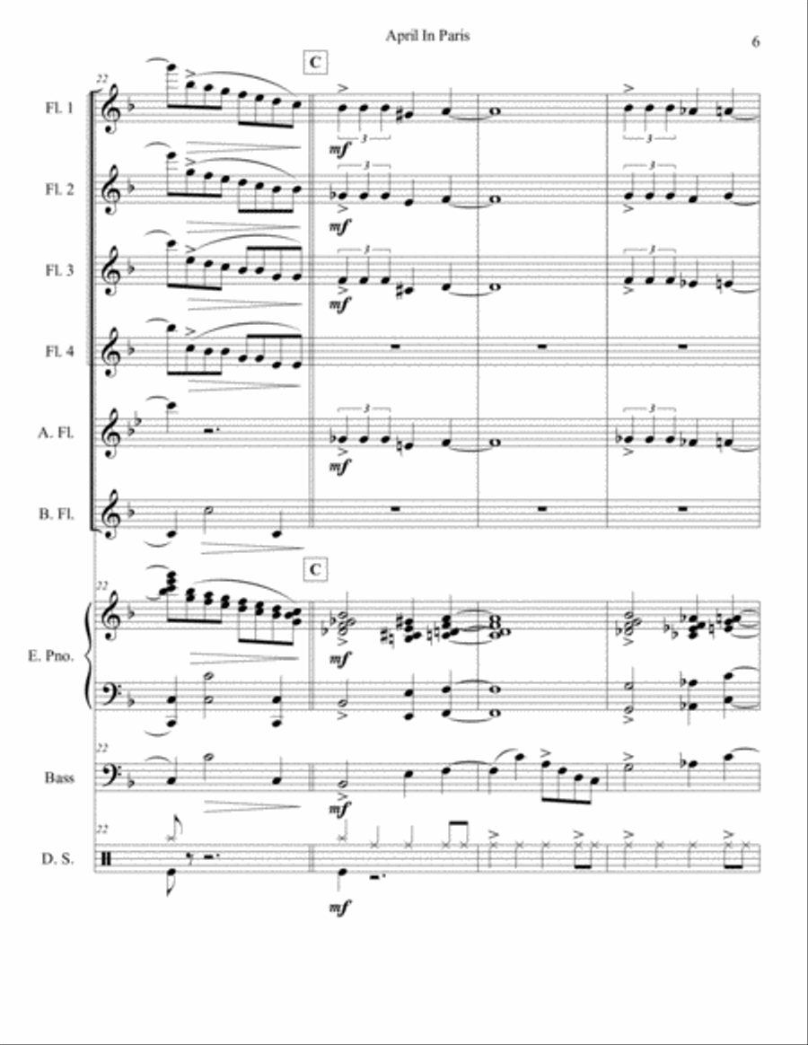 April In Paris April In Paris Woodwind Ensemble scores gallery preview page 6