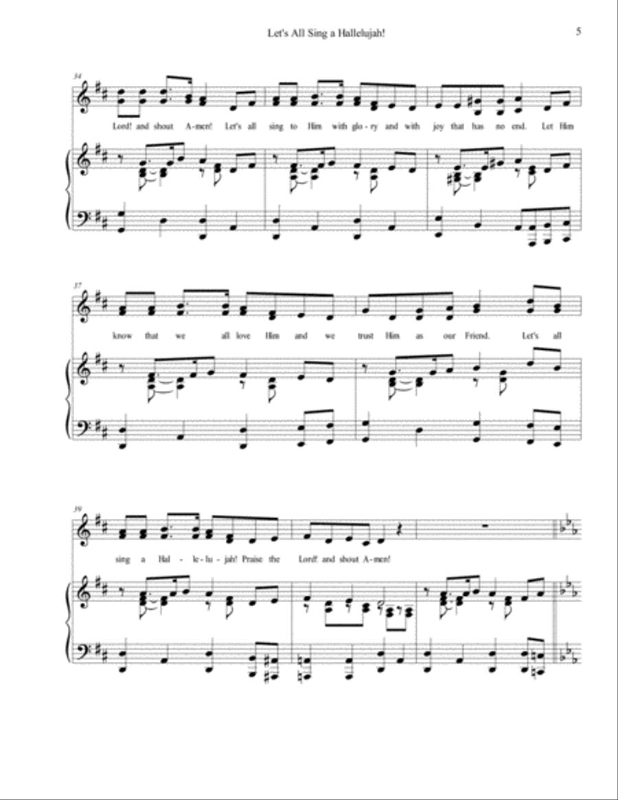 Let's All Sing a Hallelujah! SA scores gallery preview page 5