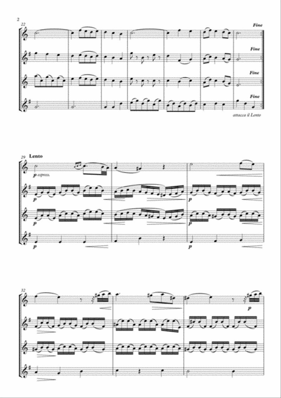 Dance of the Blessed Spirits arranged for Saxophone Quartet Saxophone Quartet scores gallery preview page 4