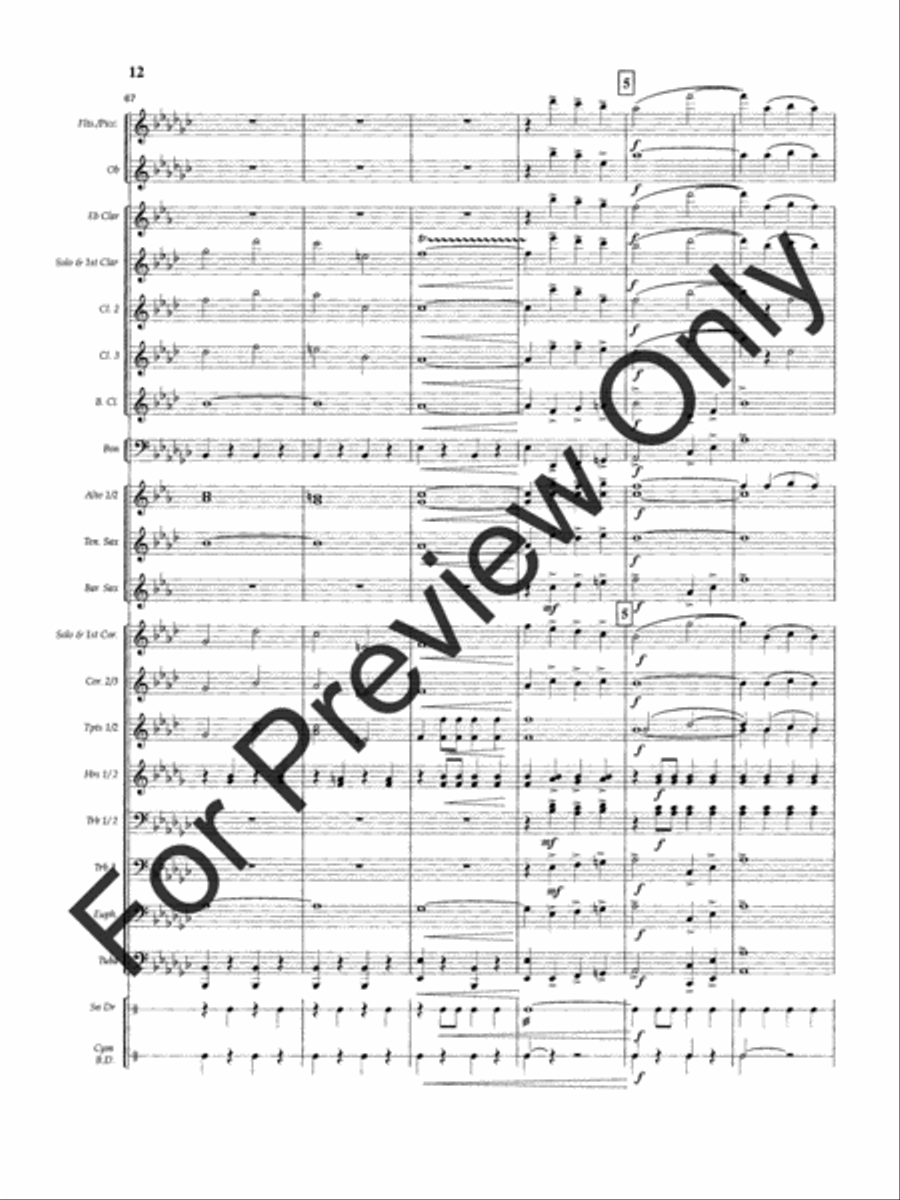 Slavic Farewell Concert Band scores gallery preview page 15