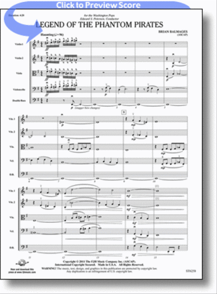 Legend of the Phantom Pirates String Orchestra scores gallery preview page 1