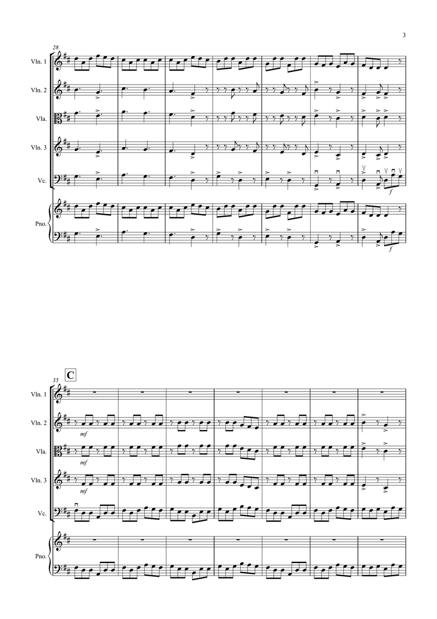 The Irish Washerwoman for String Quartet String Quartet scores gallery preview page 3