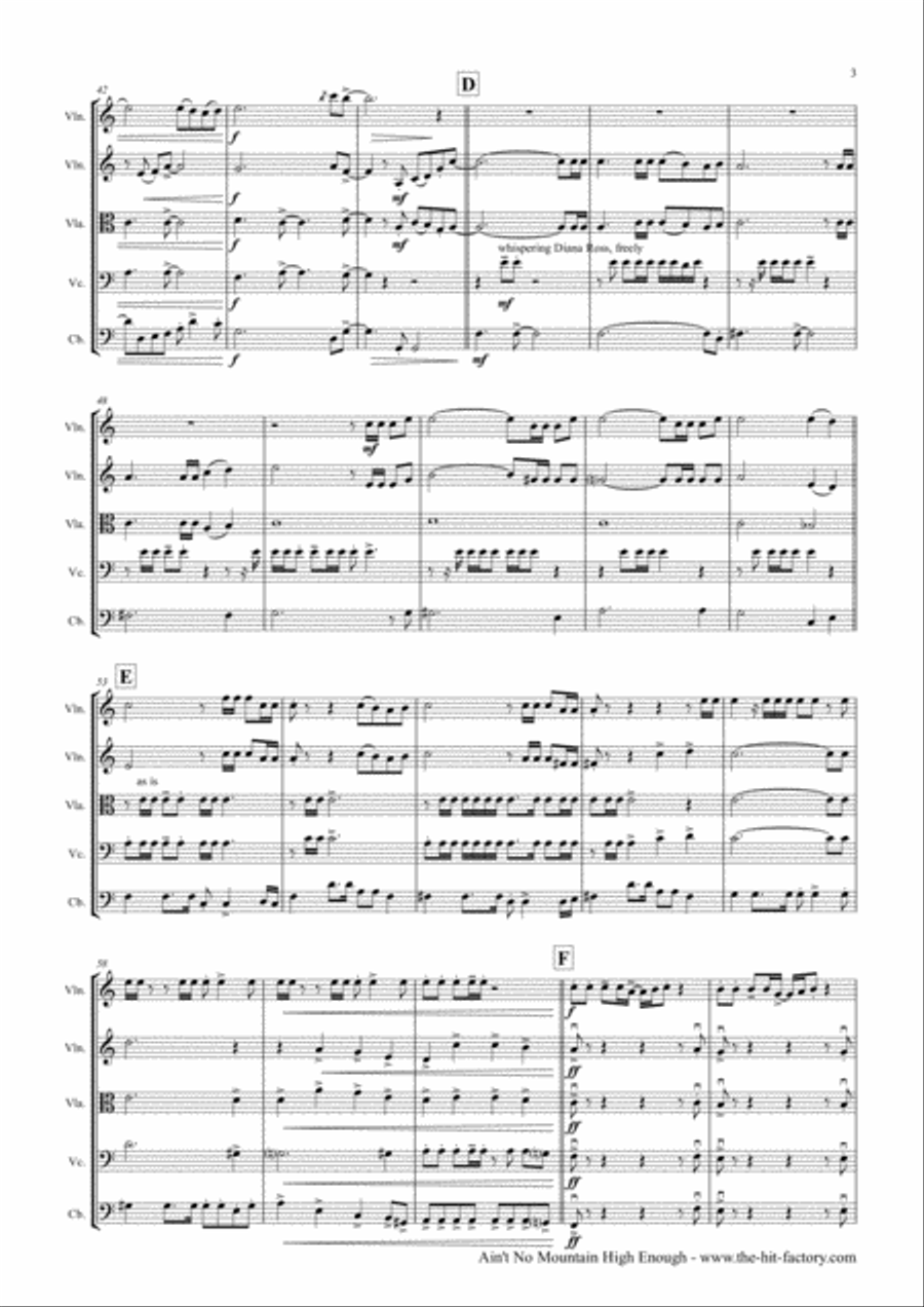 Ain't No Mountain High Enough String Quartet scores gallery preview page 3