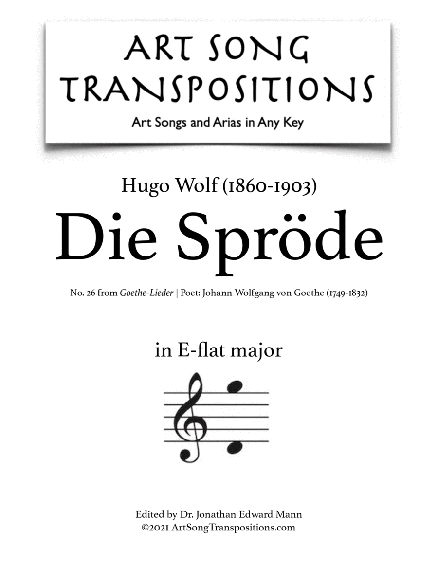 WOLF: Die Spröde (transposed to E-flat major) Voice scores gallery preview page 1