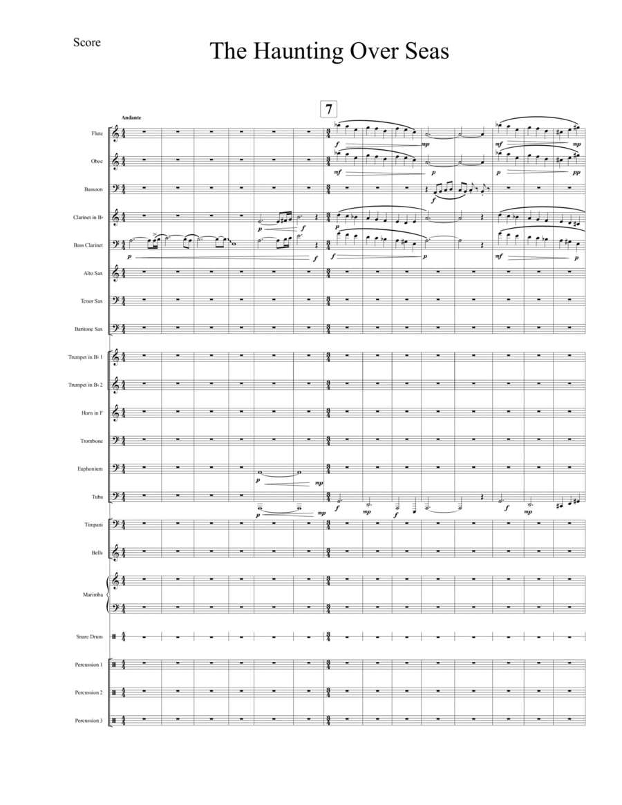 The Haunting Over Seas - Score Only Concert Band scores gallery preview page 1