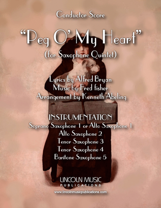 Peg O My Heart (for Saxophone Quintet SATTB or AATTB)
