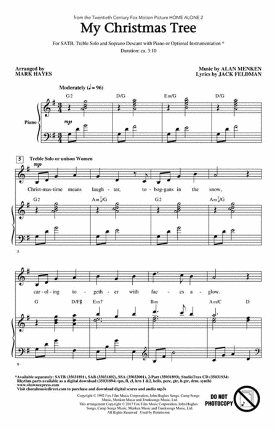 My Christmas Tree 4-Part scores gallery preview page 2