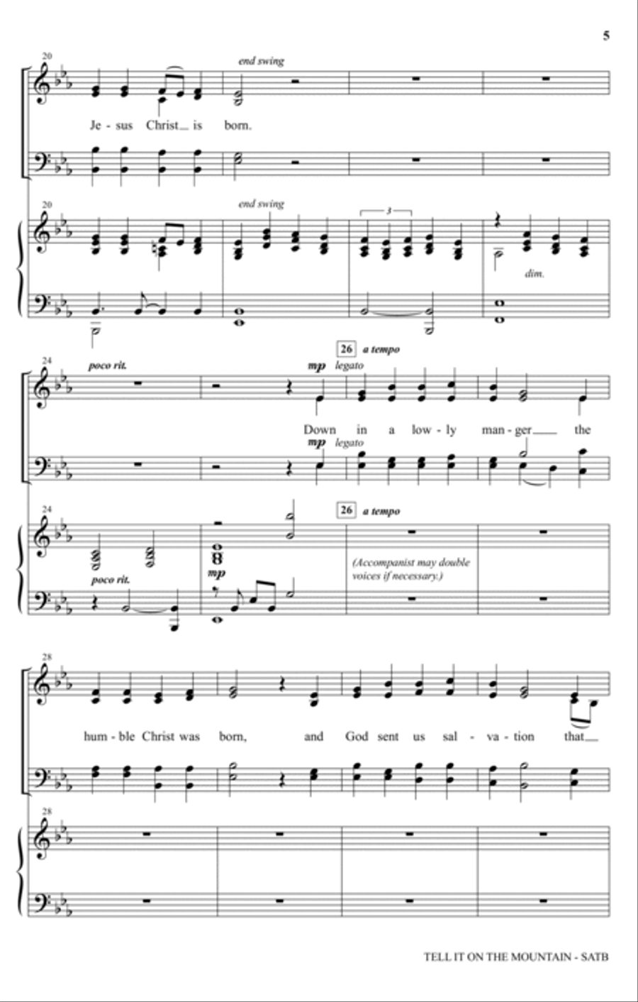 Go, Tell It On The Mountain 4-Part scores gallery preview page 3