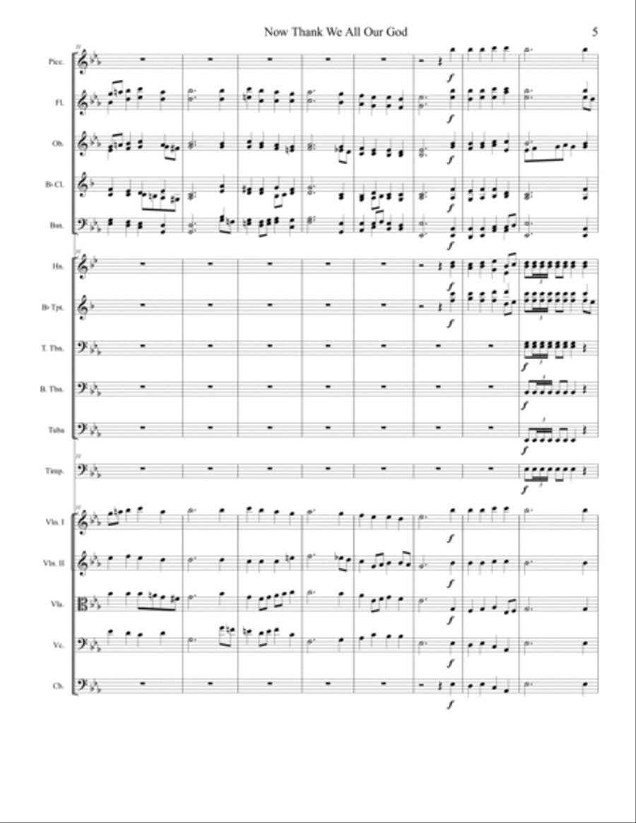 Now Thank We All Our God Full Orchestra scores gallery preview page 5