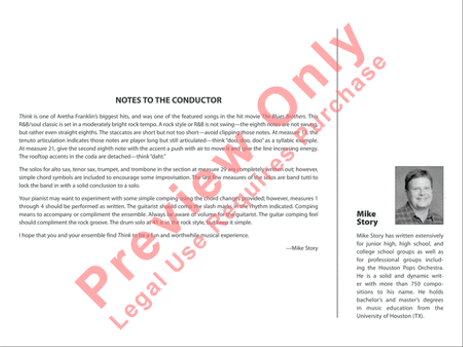 Think (from The Blues Brothers) Jazz Ensemble scores gallery preview page 3