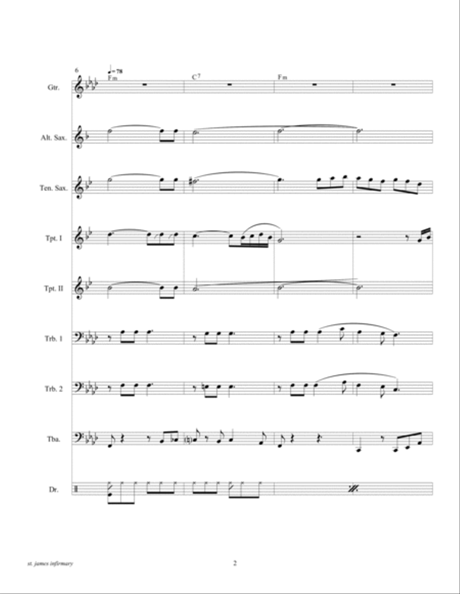 St. James Infirmary Large Ensemble scores gallery preview page 4
