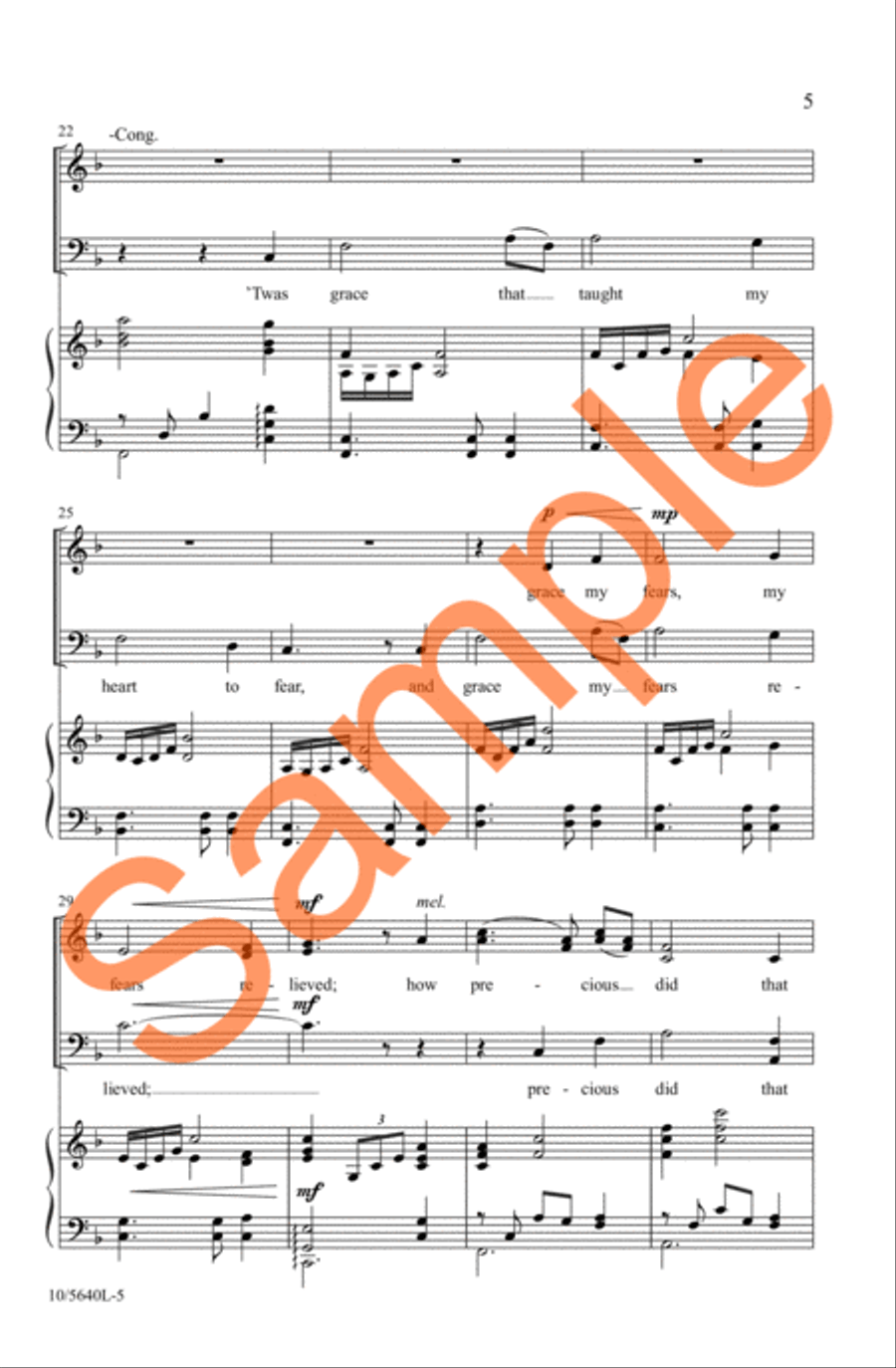 Amazing Grace! How Sweet the Sound 4-Part scores gallery preview page 5