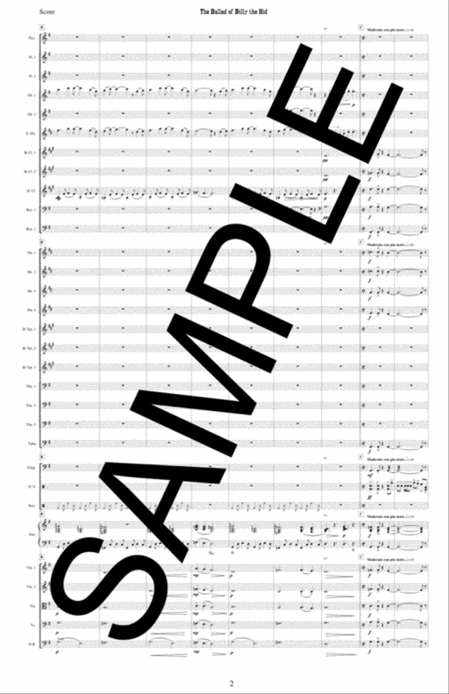 (the) Ballad Of Billy The Kid Large Ensemble scores gallery preview page 2