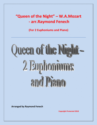 Queen of the Night - From the Magic Flute - 2 Euphoniums/ Trombones and Piano