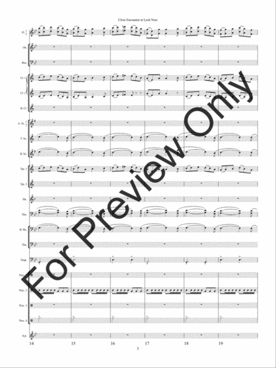 Close Encounter at Loch Ness Concert Band scores gallery preview page 6