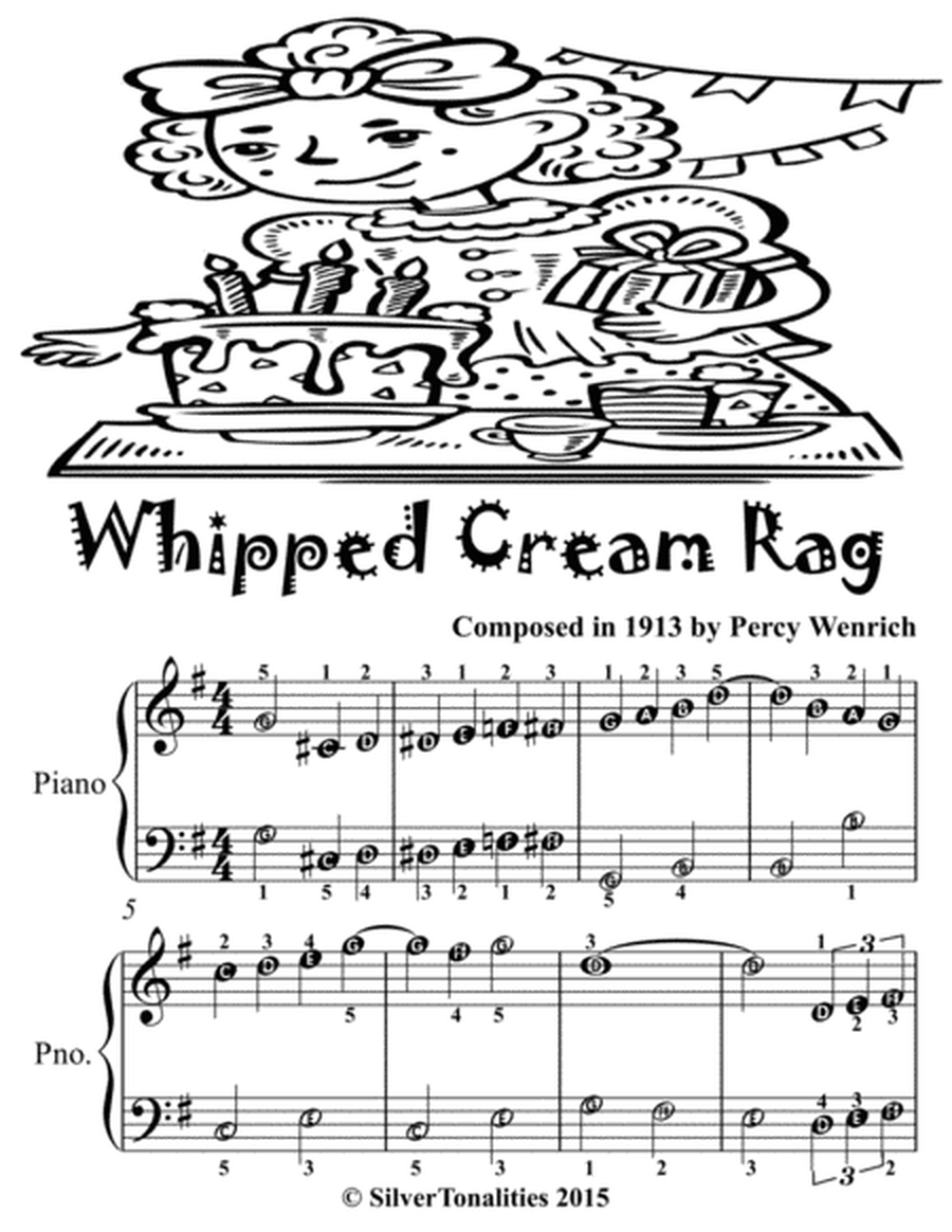 Whipped Cream Rag Easiest Piano Sheet Music for Beginner Pianists Tadpole Edition