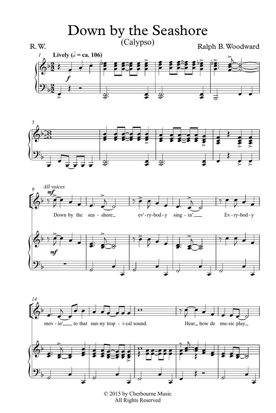 Down By the Seashore SSA scores gallery preview page 2