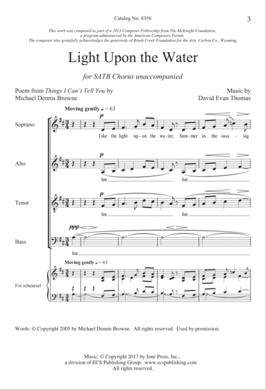 Light Upon the Water 4-Part scores gallery preview page 3