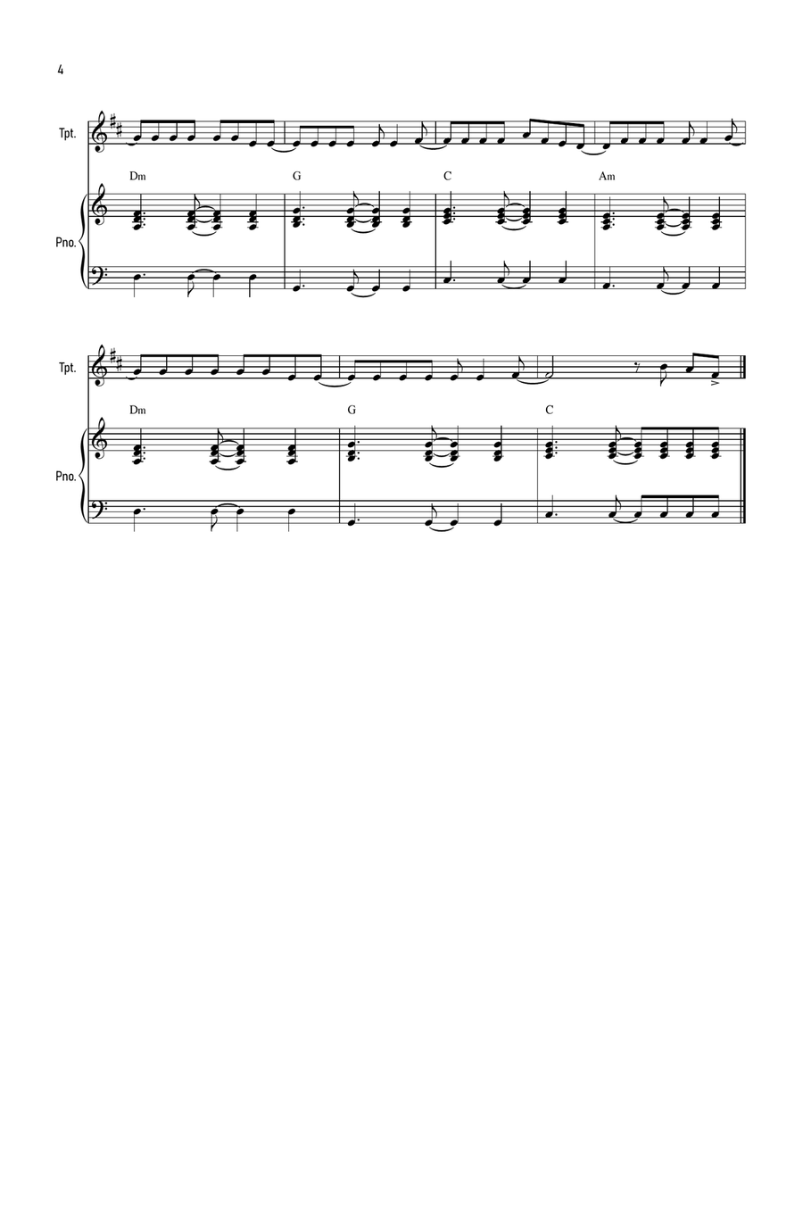 Flowers B-Flat Trumpet scores gallery preview page 4