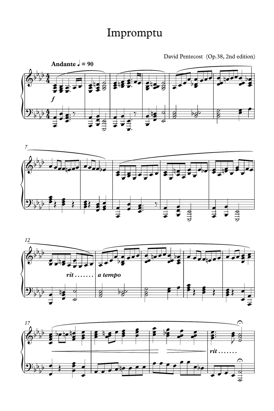 Impromptu, Opus 38 Piano Solo scores gallery preview page 2