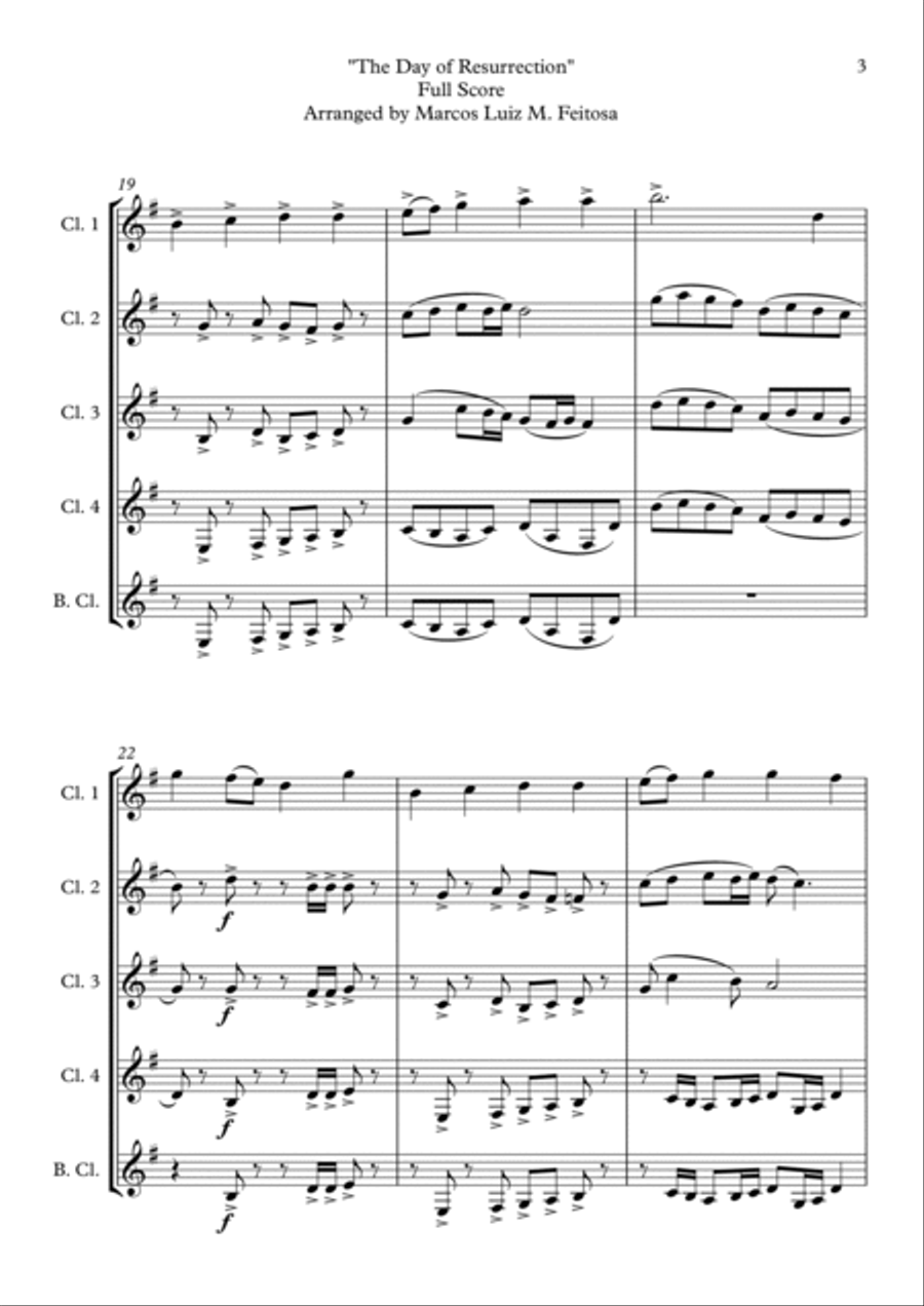 ELLACOMBE (The Day of Resurrection) - Clarinet Quintet Clarinet Quintet scores gallery preview page 5